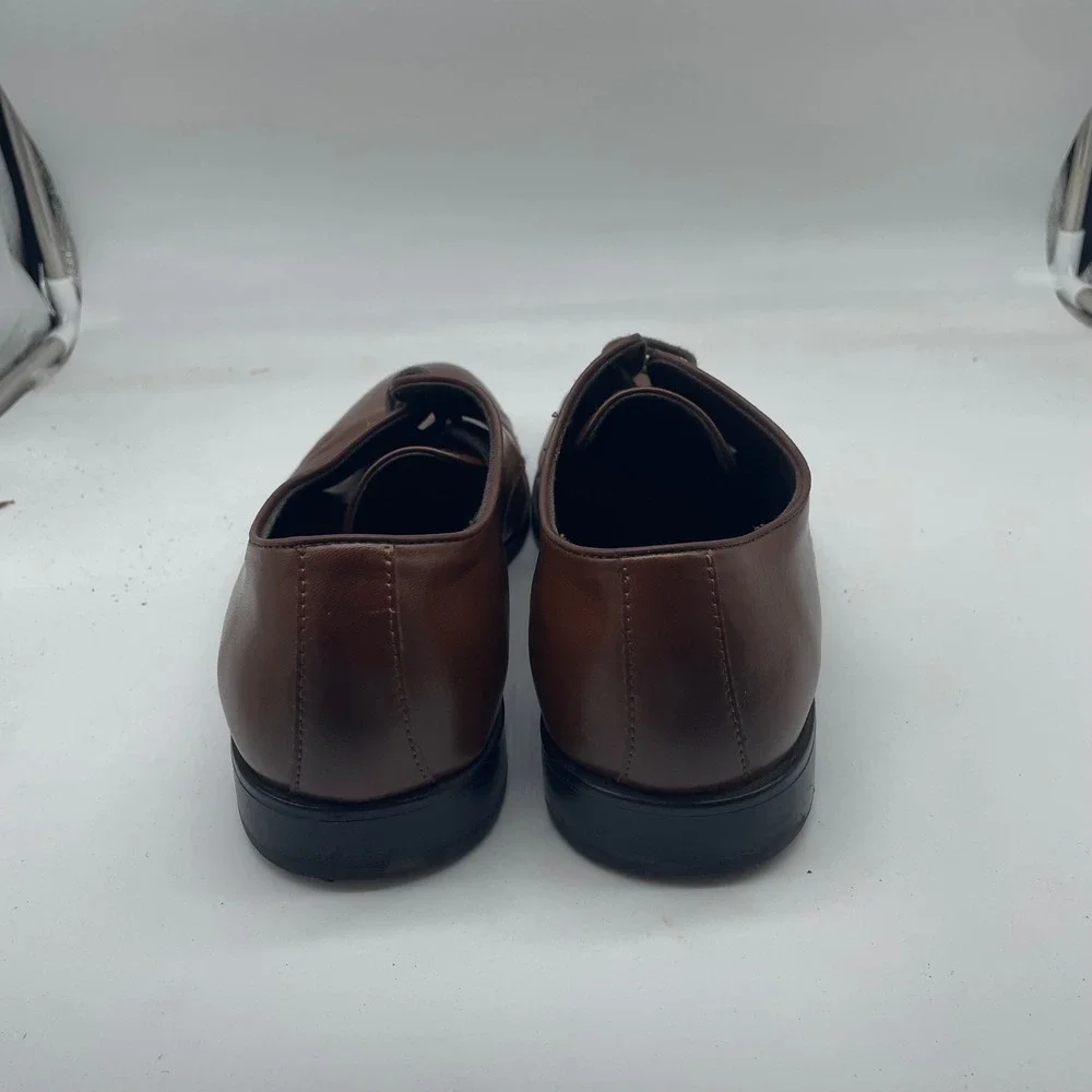 H&M Brown Derby Dress‎ Shoes Burnished Almond Toe Men's Size 9
